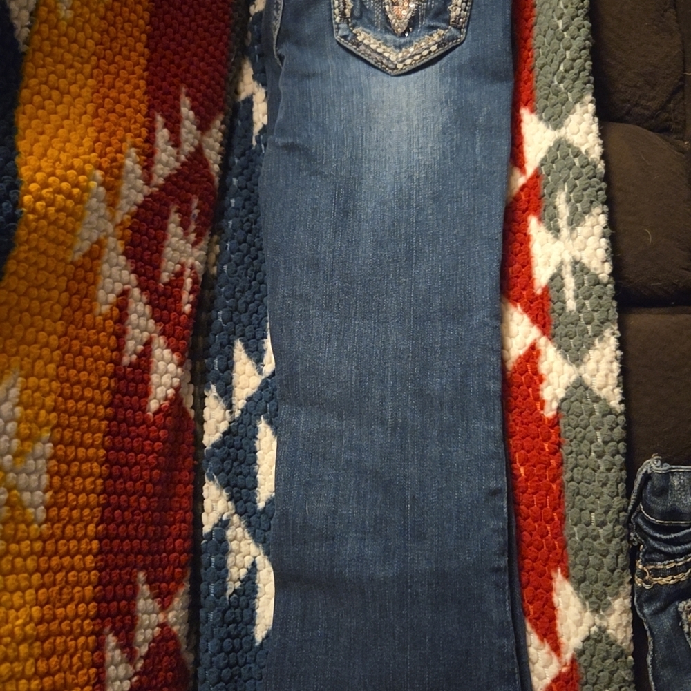 Grace in LA Kids Blue Jeans with Embellished Pocket